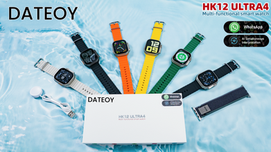 DATEOY HK12 Ultra 4 AI Smart Watch with ChatGPT, WhatsApp, Bluetooth Calling, AMOLED Display & AI Translation