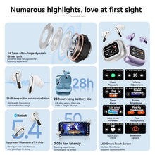 LIVE BEAM 3 Bluetooth 5.4 Wireless Earbuds - 14.2mm Ultra-Large Dynamic Driver, 35dB Deep Active Noise Cancellation, 28 Hours Battery Life, 0.05s Low Latency, LED Smart Touch Screen, Ideal for Sports/Gaming/Work