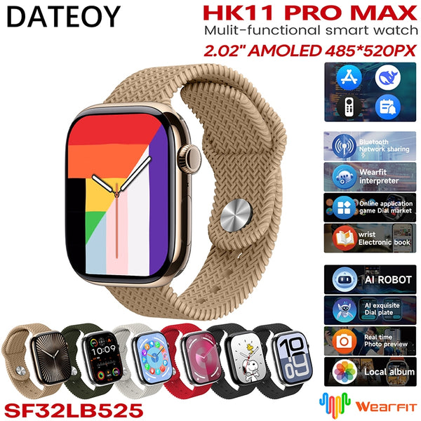 DATEOY HK11 Pro Max AI Smartwatch – 2.02" AMOLED Display, AI Voice Assistant & Schedule reminders