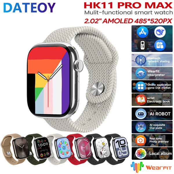 DATEOY HK11 Pro Max AI Smartwatch – 2.02" AMOLED Display, AI Voice Assistant & Schedule reminders