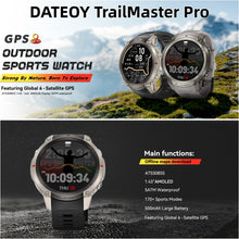 outdoor smartwatch with offline maps and multi satellite GPS navigation