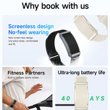 DATEOY WaveBand | Screenless Smart Wristband | Ultra-Light & Thin | 24/7 Health Tracking（Heart rate/Blood oxygen/HRV/Body temperature) | 100+ Sports Modes