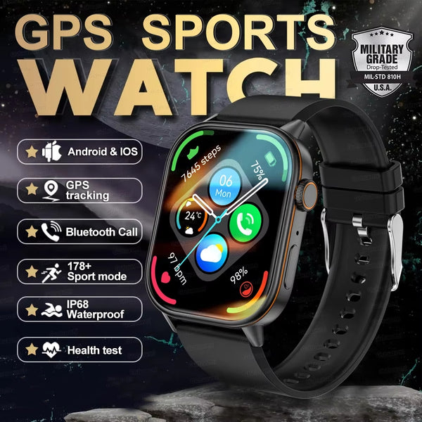 DATEOY QX17 GPS Smart Watch – 2.01” Display, 178+ Sports Modes, 5-in-1 GNSS, Voice Assistant, IP68 Waterproof