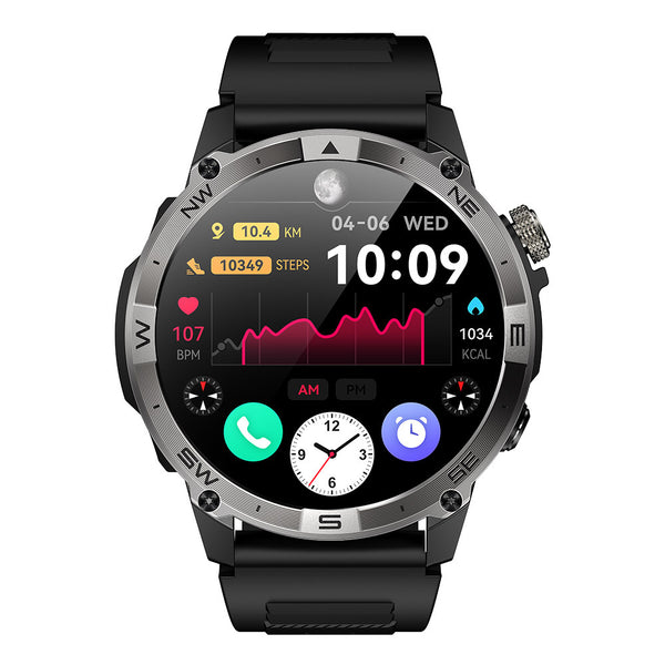 Dateoy K-Rex3 Rugged Smartwatch – AMOLED Display, Built-in GPS,Compass Altitude Sensors, & Multidimensional Health Management